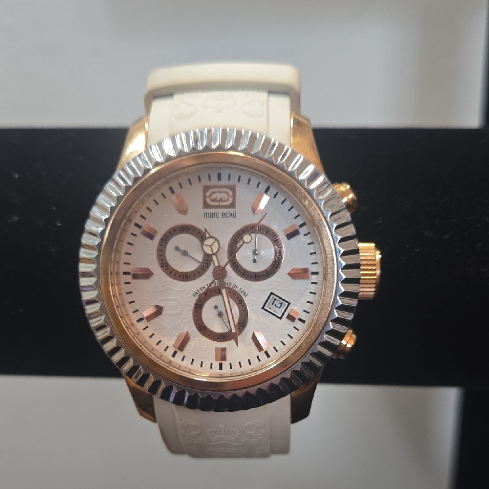 Marc Ecko Gold and White Y2K Millenial Original Ecko Timex Watch